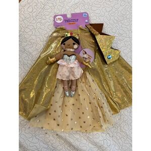 Giggle Scape Royalty Dress-up & Matching Doll Set Gold Ages 3-6 4 Pieces‎